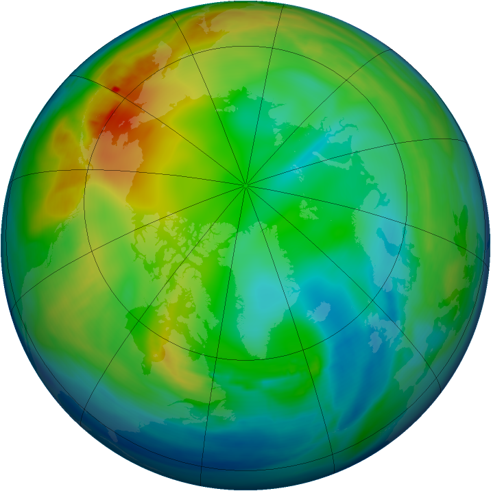 Arctic ozone map for 14 December 2007
